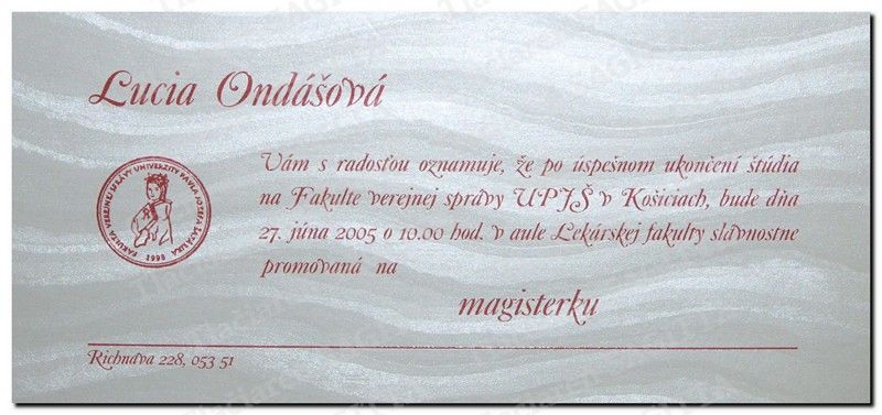 Promočné oznámenie vzor 5