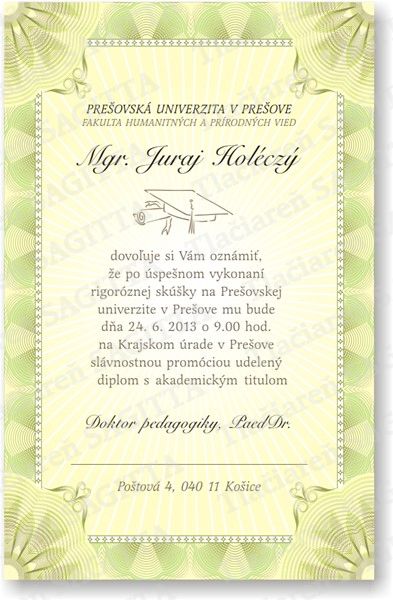 Promočné oznámenie vzor 101