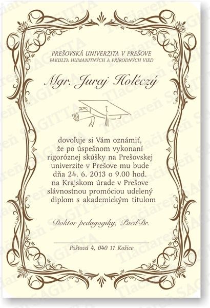 Promočné oznámenie vzor 105