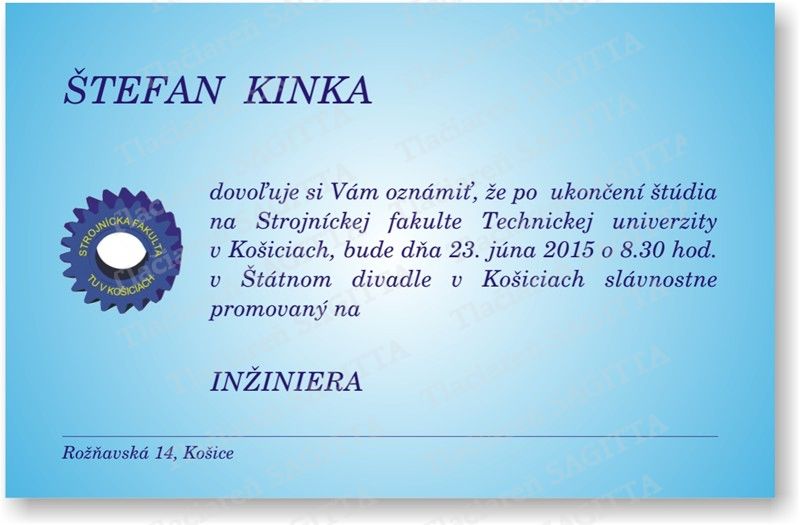 Promočné oznámenie vzor 116