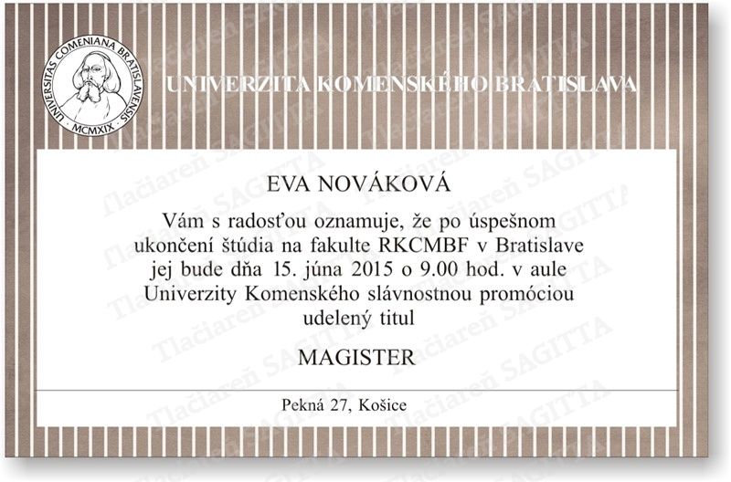 Promočné oznámenie vzor 123
