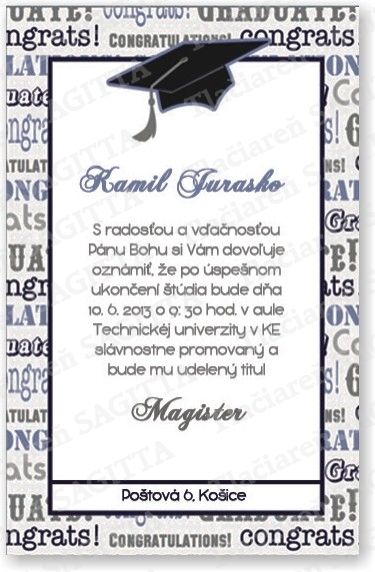 Promočné oznámenie vzor 135