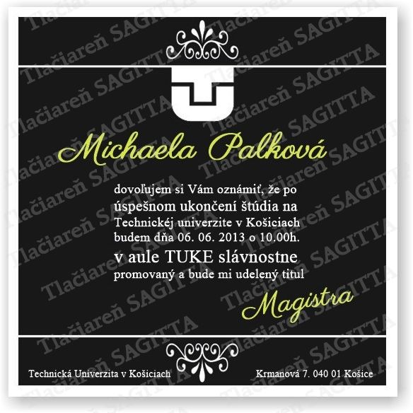 Promočné oznámenie vzor 141