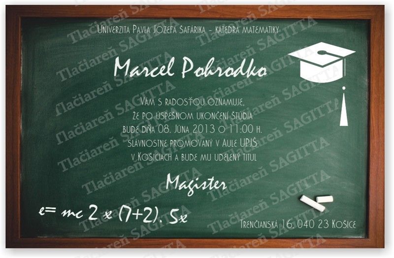 Promočné oznámenie vzor 151