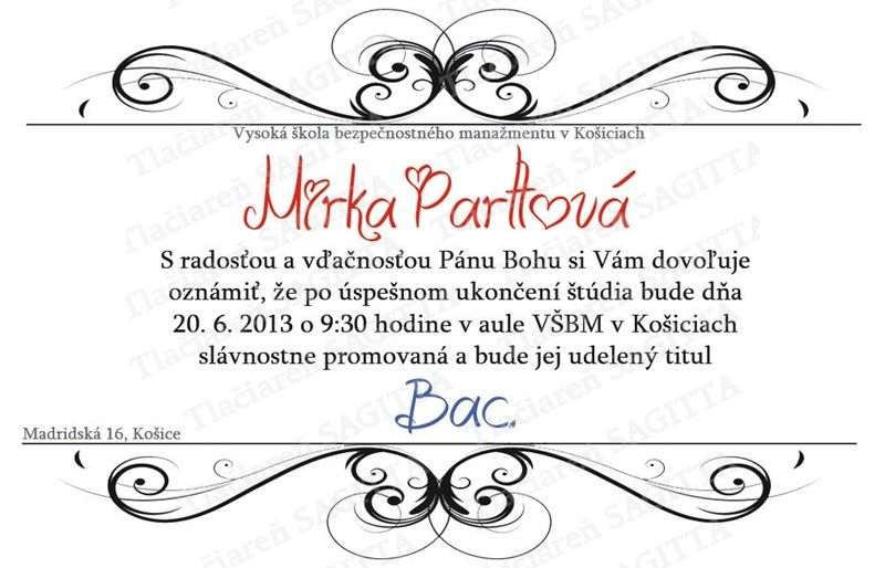Promočné oznámenie vzor 158