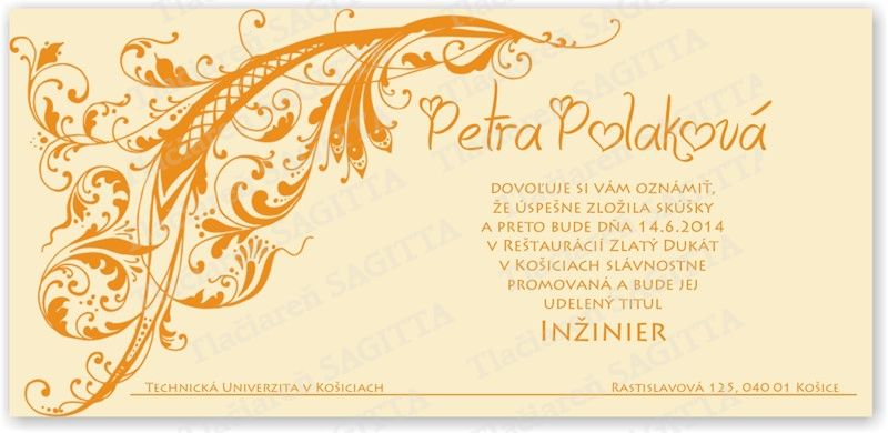 Promočné oznámenie vzor 164