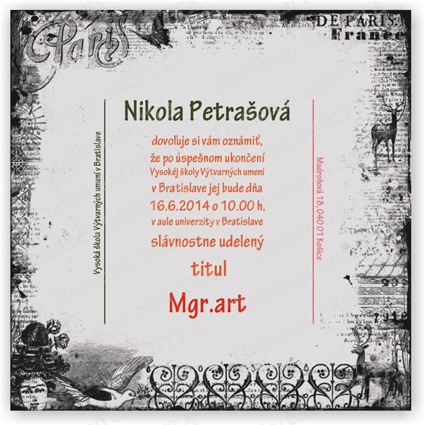 Promočné oznámenie vzor 165