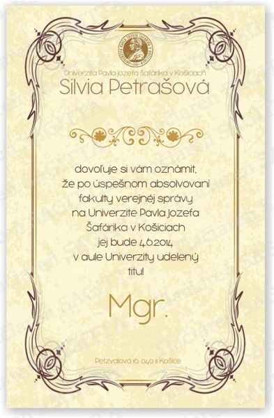 Promočné oznámenie vzor 167