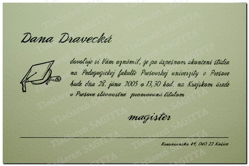 Promočné oznámenie vzor 18