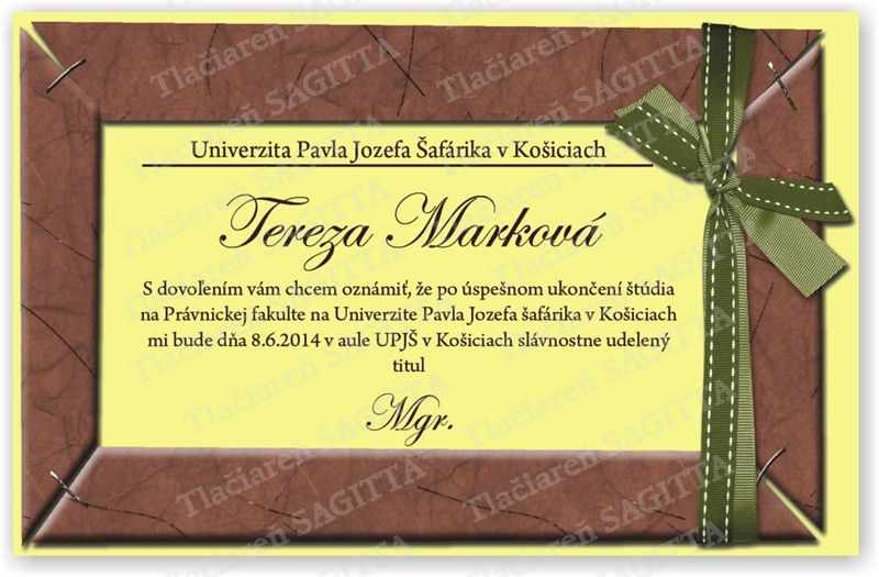 Promočné oznámenie vzor 180