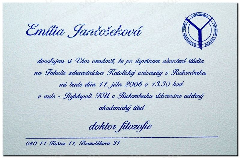 Promočné oznámenie vzor 20