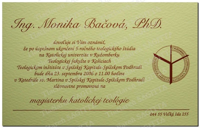 Promočné oznámenie vzor 33