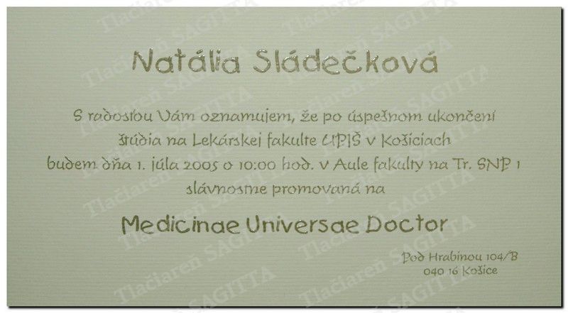 Promočné oznámenie vzor 35