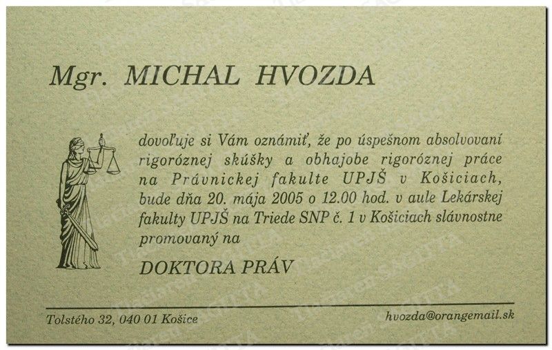 Promočné oznámenie vzor 40