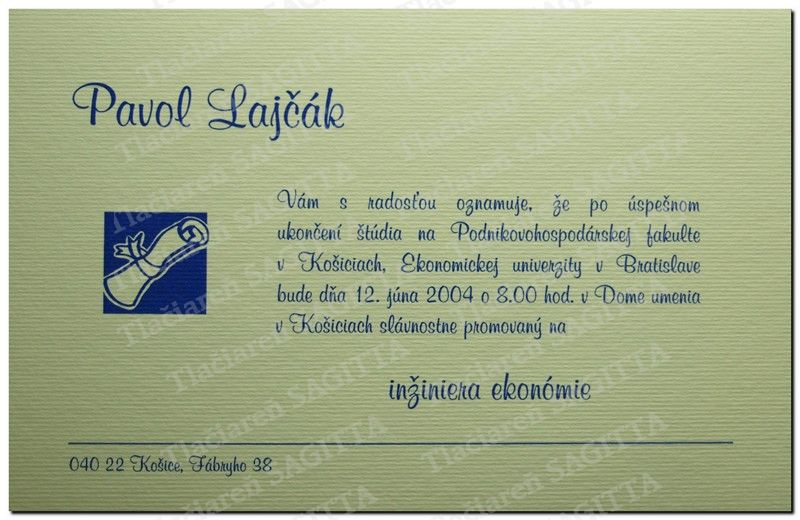 Promočné oznámenie vzor 42
