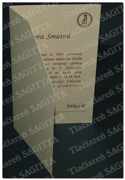 Promočné oznámenie vzor 43