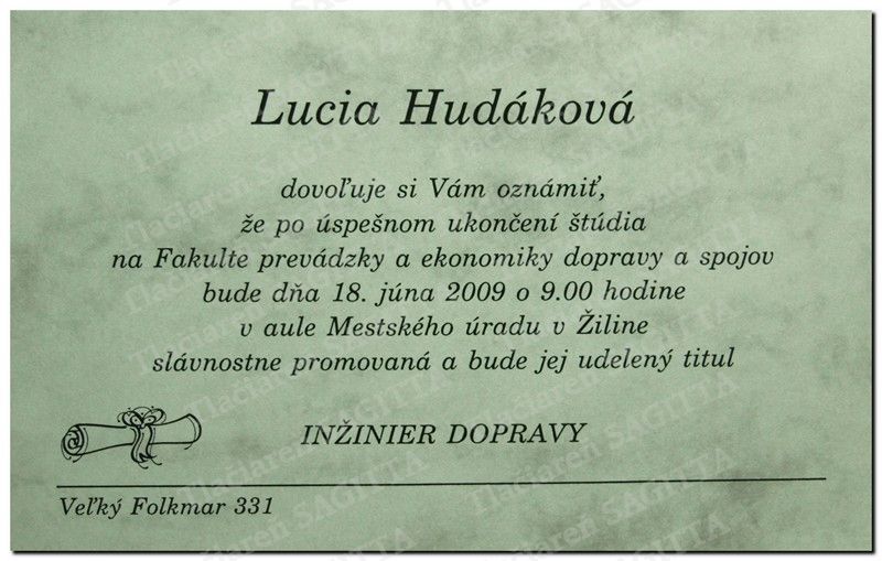 Promočné oznámenie vzor 47