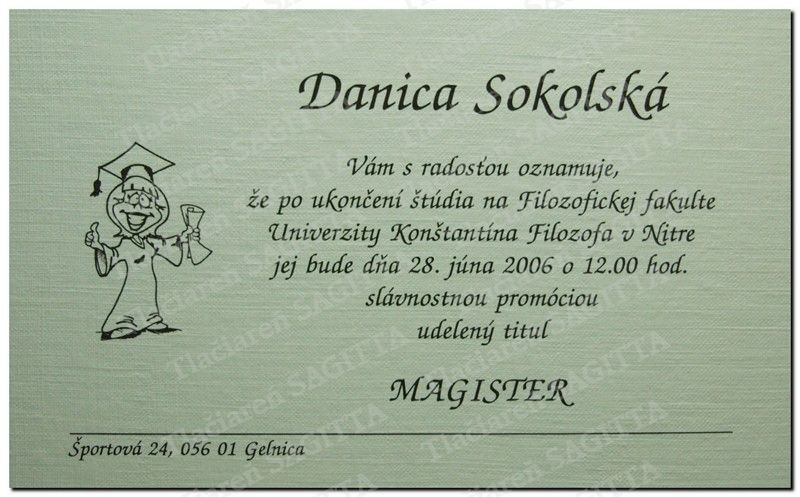 Promočné oznámenie vzor 48
