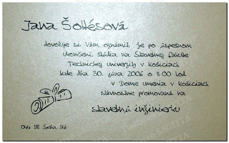 Promočné oznámenie vzor 62