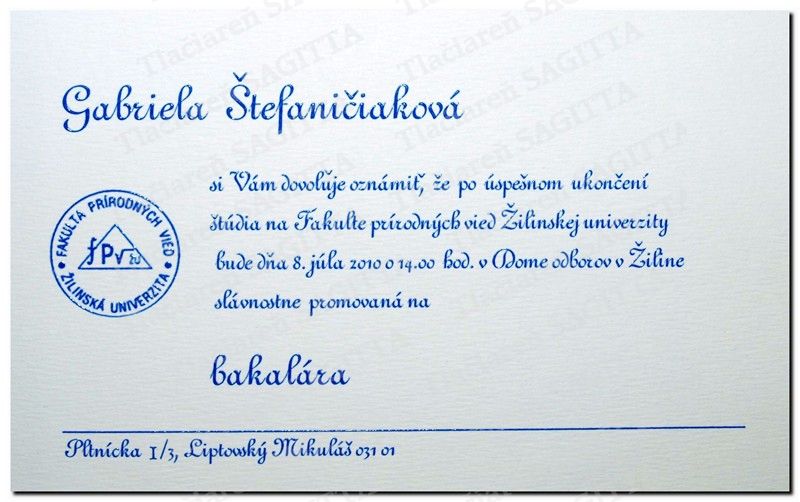 Promočné oznámenie vzor 72