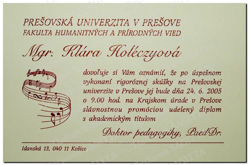 Promočné oznámenie vzor 75