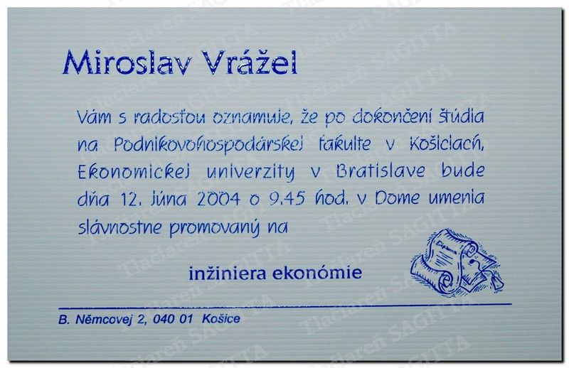 Promočné oznámenie vzor 81