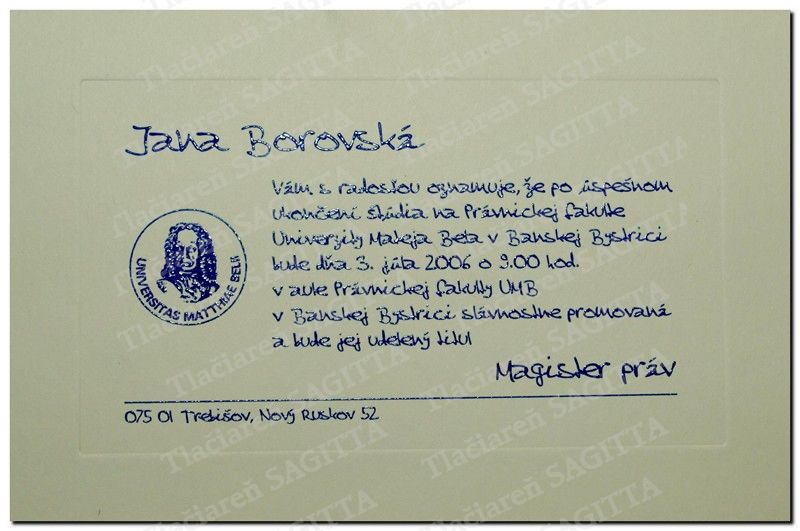 Promočné oznámenie vzor 83