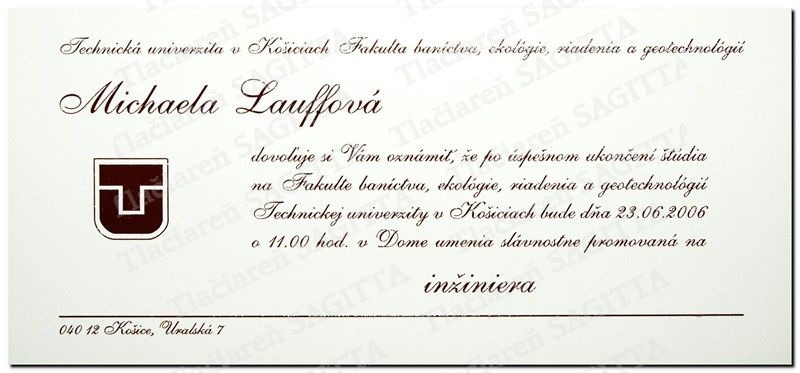 Promočné oznámenie vzor 89