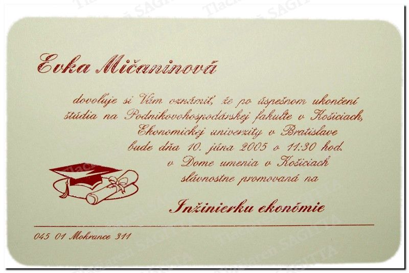 Promočné oznámenie vzor 94